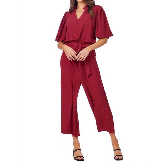NEW MUDPIE annalise jumpsuit in berry - Picture 4 of 5